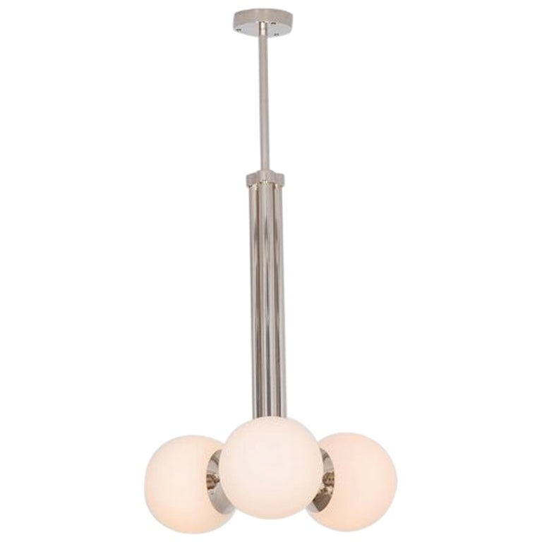 Tubular MD Polished Nickel Pendant Light by Schwung For Sale