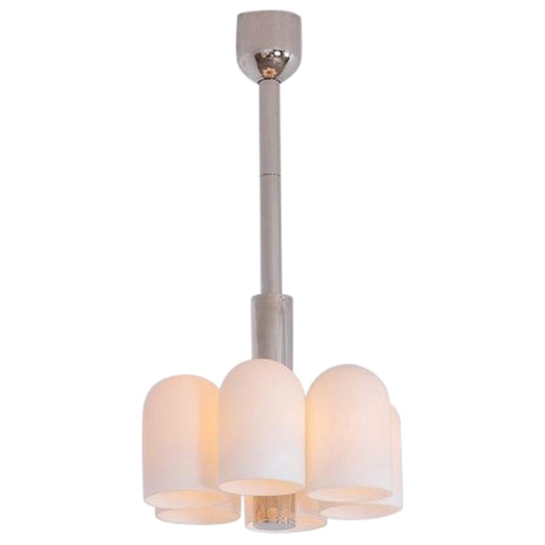 Odyssey 6 Polished Nickel Pendant Light by Schwung For Sale