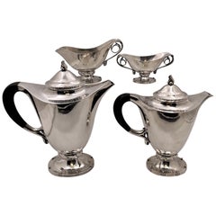 Georg Jensen Sterling Silver Rare 4-Piece Tea & Coffee Set in Pattern 71