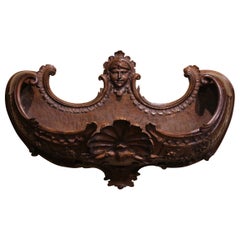 18th Century French Louis XV Carved Walnut Wall Jardiniere with Shell Motif
