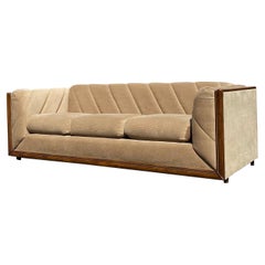 Mid-Century Modern Tufted Beige Three-Seat Case Sofa, by International Furniture