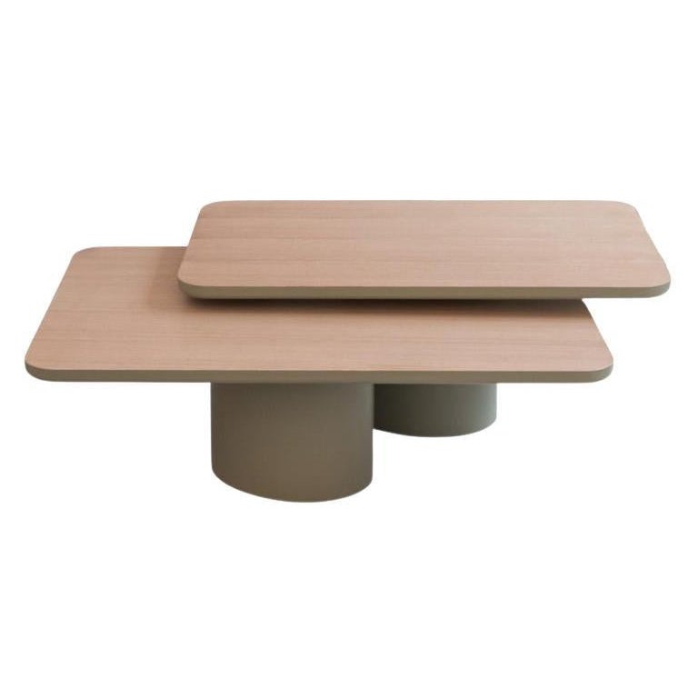 Set of 2 Handmade Terra Tables Signed by Gigi Design For Sale