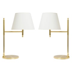 Pair of Brass Table Lamps by Örsjö Industri