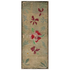 Tapis crocheté américain des années 1930 ( 18" x 4'4" - 51 x 132 )