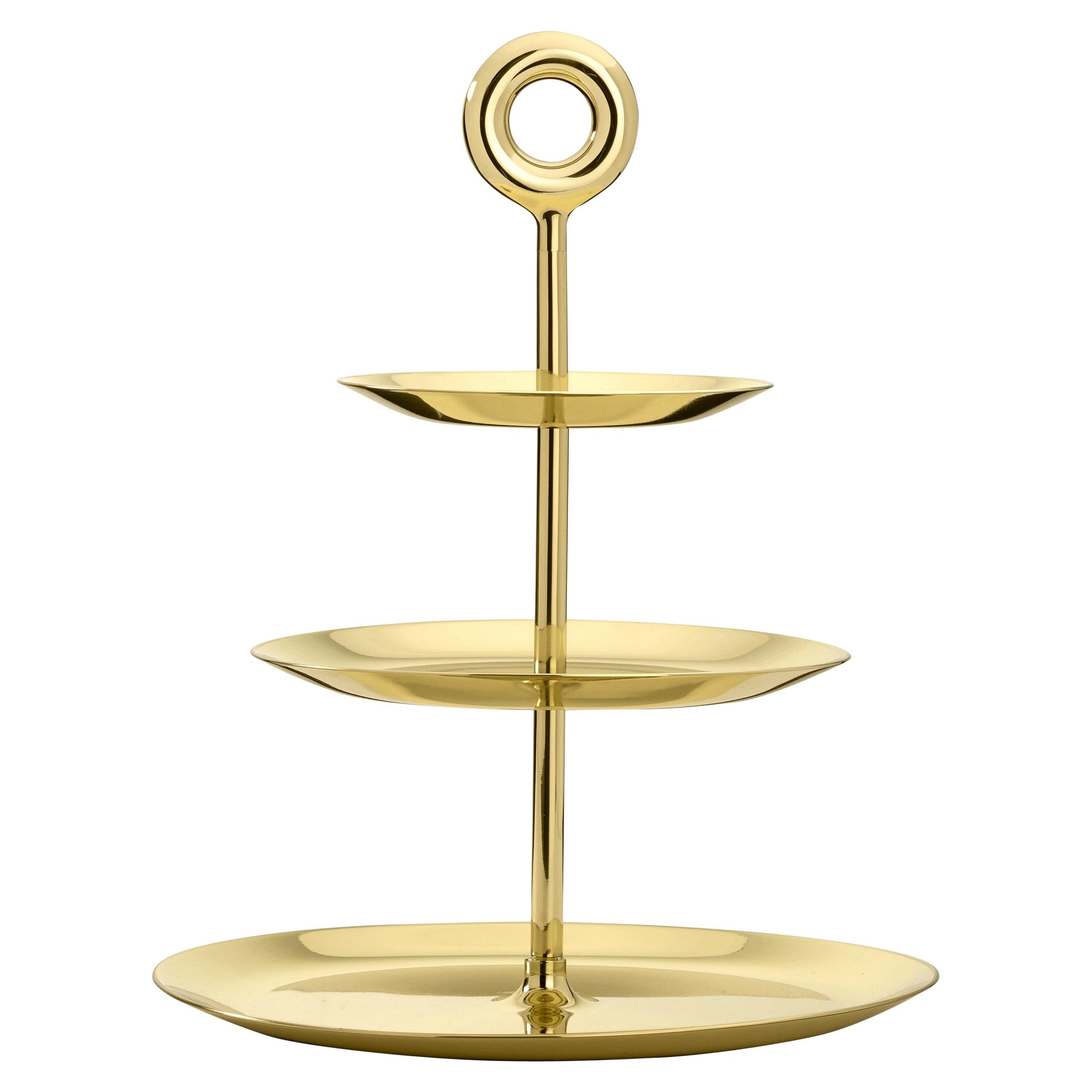 Olala 3 Tier Shelf Tray in Brass by Richard Hutten