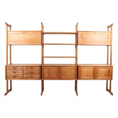 Large Wall Unit in Oak by Henning Kjærnulf, Made in Denmark, 1960s