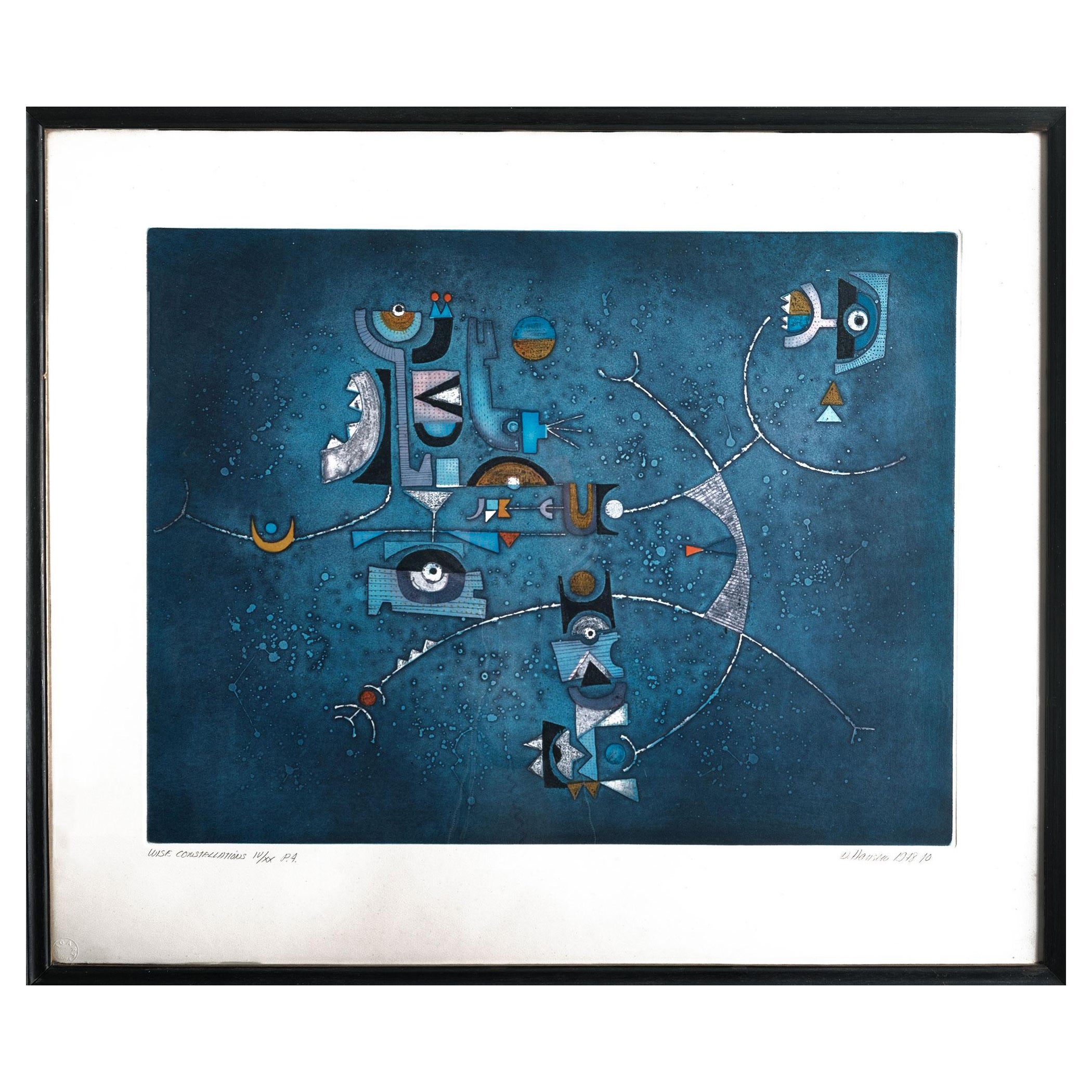 Wise Constellations" Lithograph by Diana Hansen, 1978 For Sale at 1stDibs