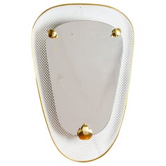 Mid Century Illuminated Mirror with Perforated Frame, Europe, 1940s
