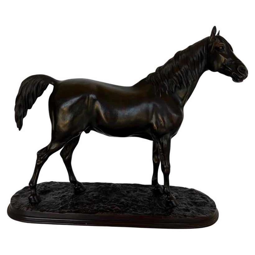 Pierre Jules Mene, sculpture française en bronze d'un cheval équestre Ibrahim 