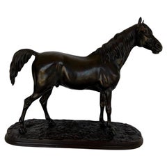 Antique Pierre Jules Mene, French Bronze “Ibrahim” Equestrian Horse Sculpture 