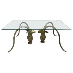 Art Deco Brass Ram Coffee Table