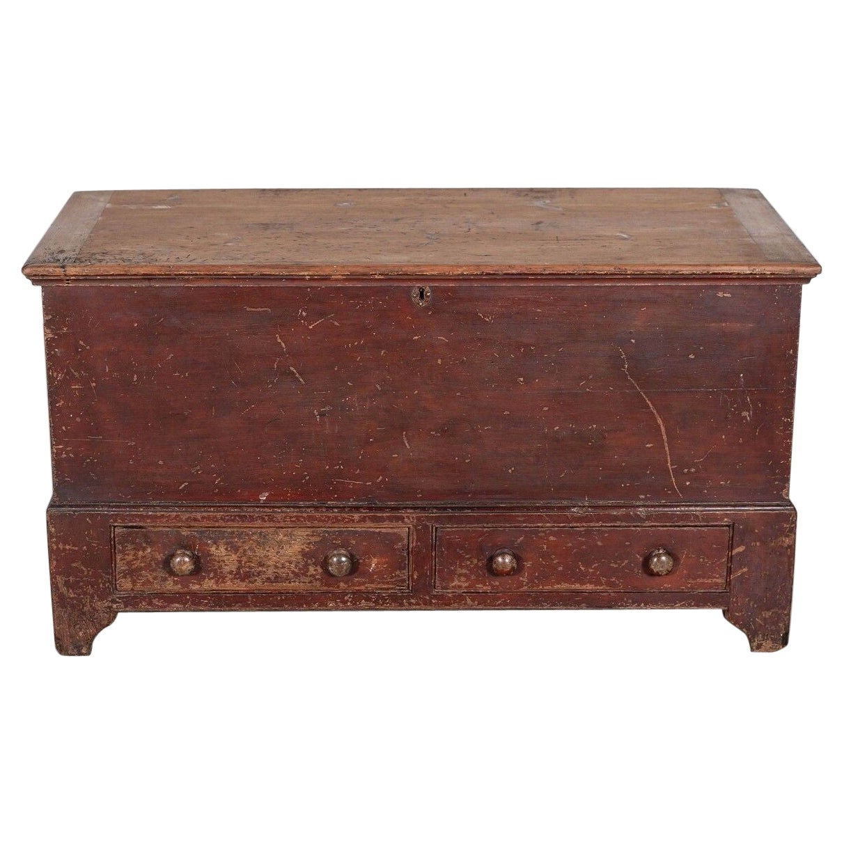 19thC English Pine Mule Chest For Sale