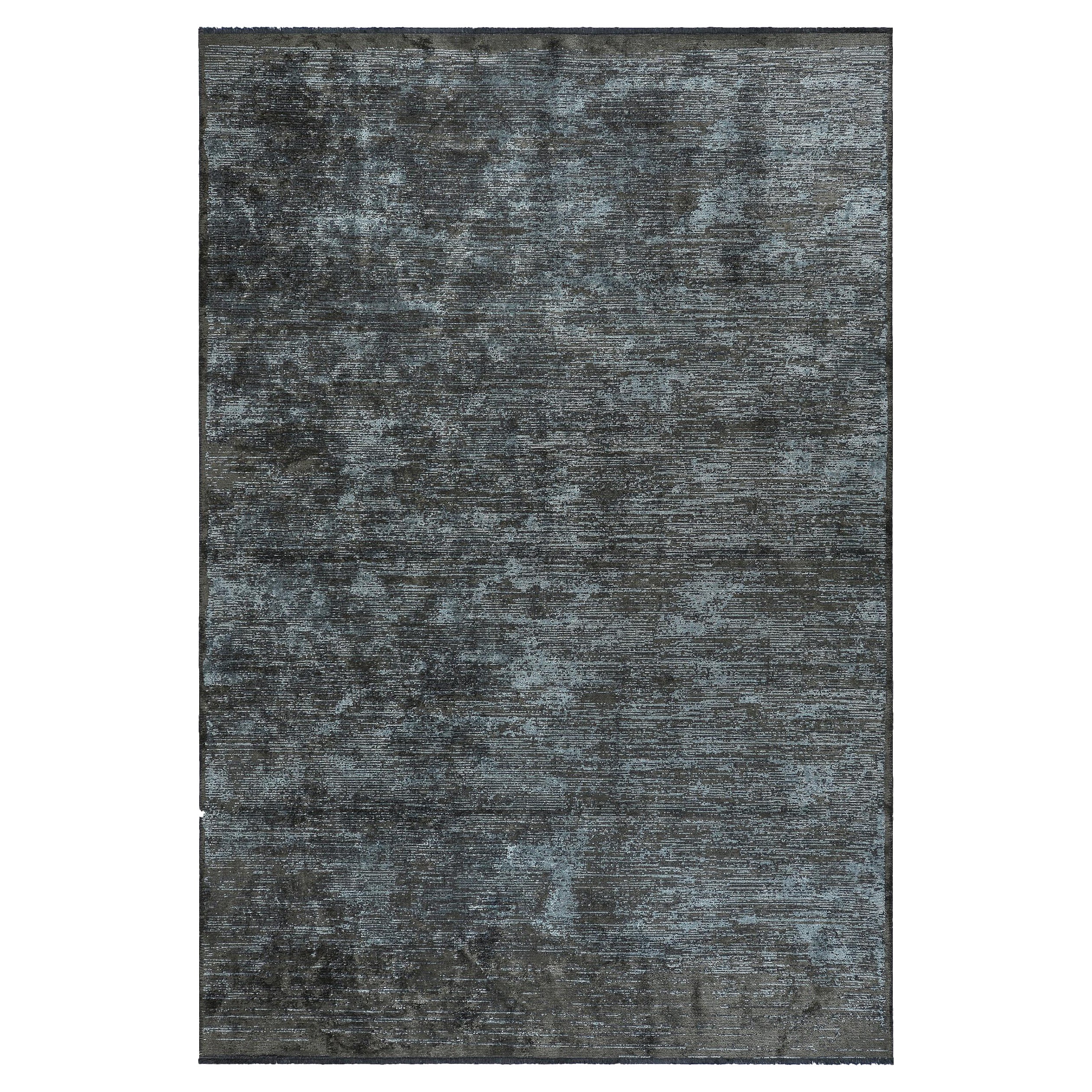 Im Angebot: Modern  Ungemusterter einfarbiger Luxus-Teppich,  (Grau)