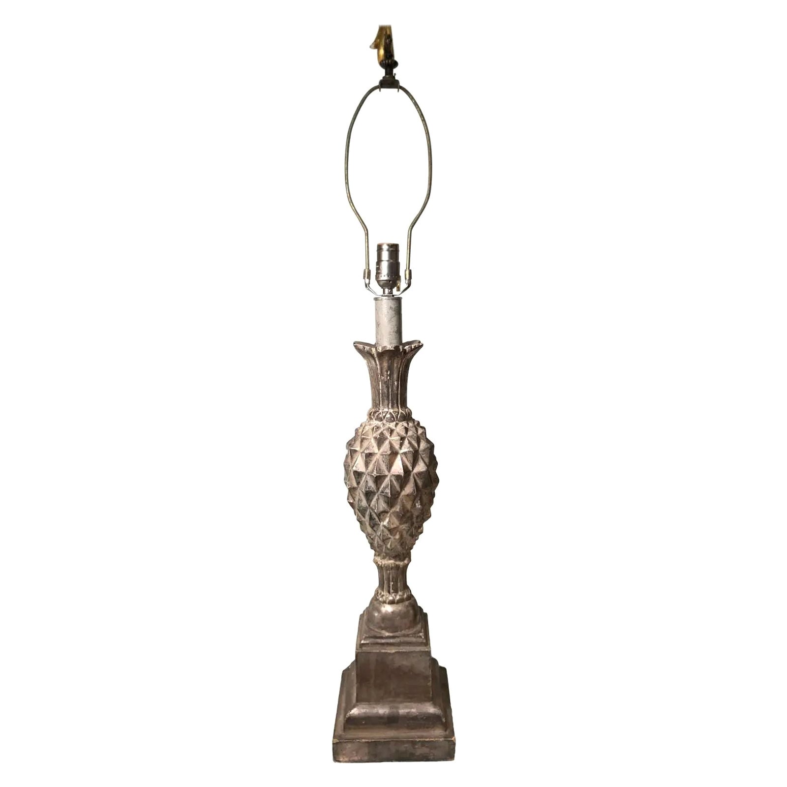Thomas Morgan Regency Style White Gold Pineapple Lamp For Sale