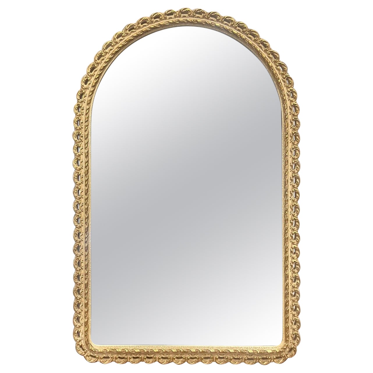 Vintage John ''Halls Galvo'' Creme und Gold vergoldet-Holz-Wandspiegel, 1950er Jahre im Angebot