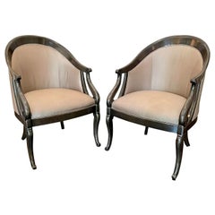 Pair of Charles X Style Tub Chairs, 1990s