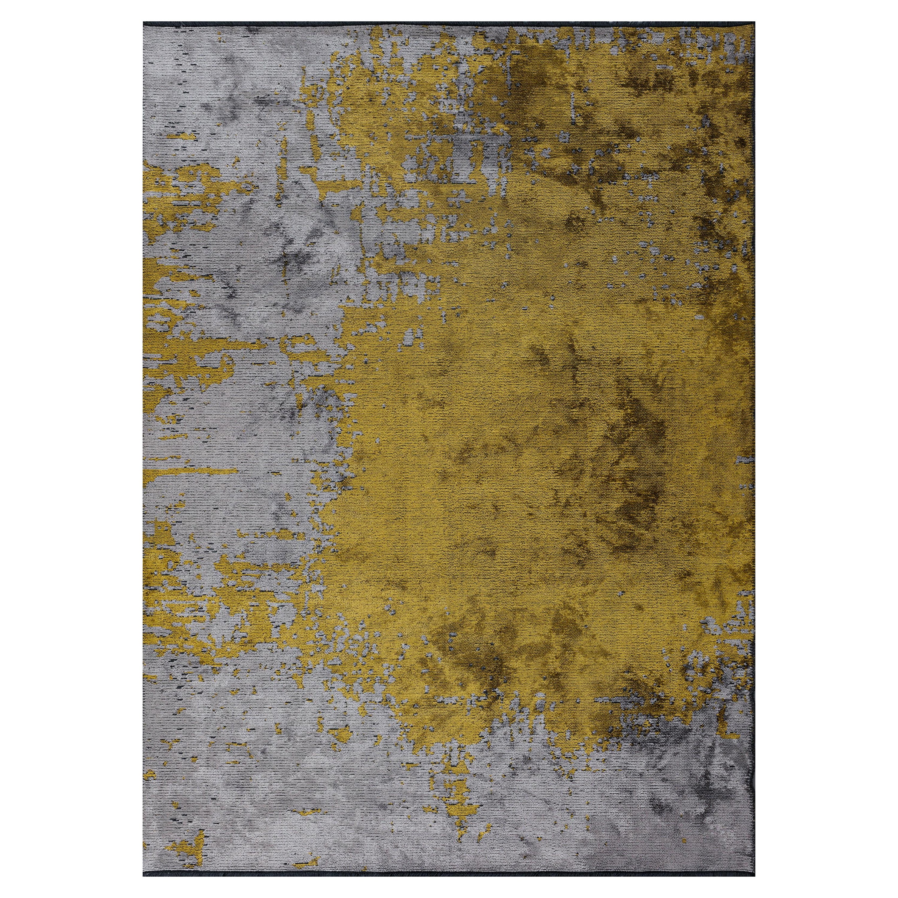 Im Angebot: Moderner abstrakter Luxus-Teppichboden,  (Gelb)