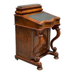 Antique Flame Mahogany English Canterbury Desk, 19th Century