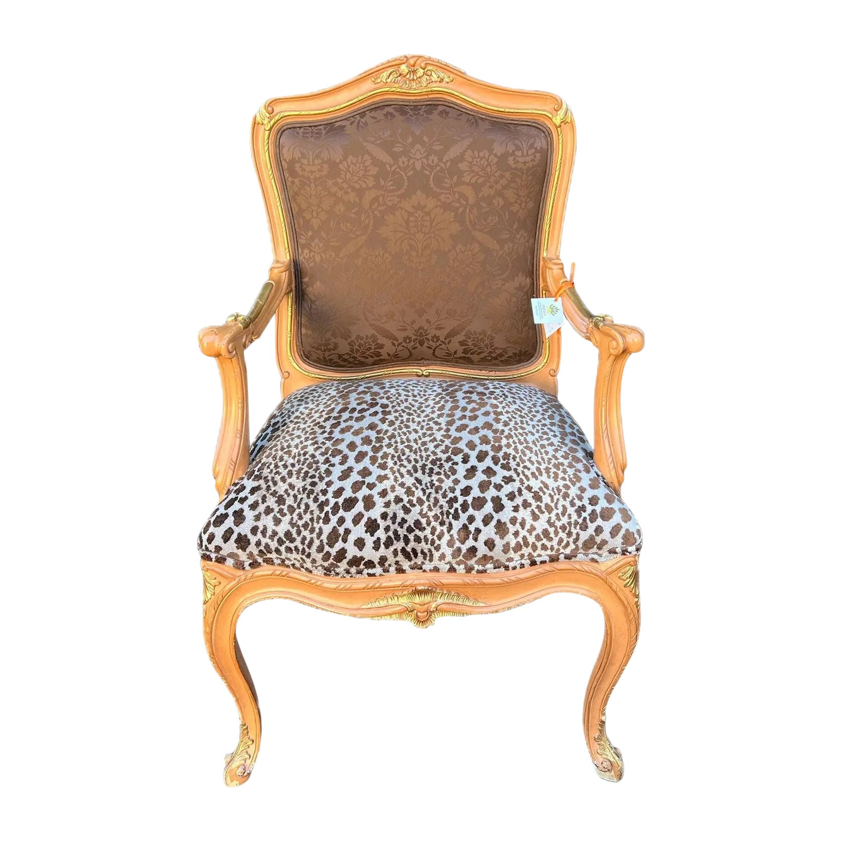 Louis XV Style Louis Mittman Fauteuil Arm Chairs, 2010s For Sale