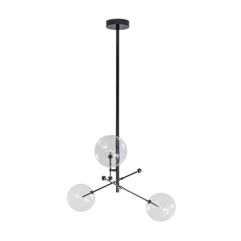RD15 3 Arms Black Gunmetal Chandelier by Schwung For Sale