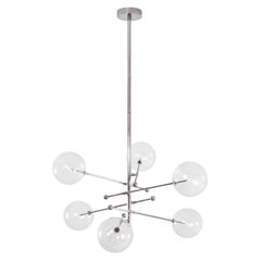 RD15 6 Arms Polished Nickel Chandelier by Schwung