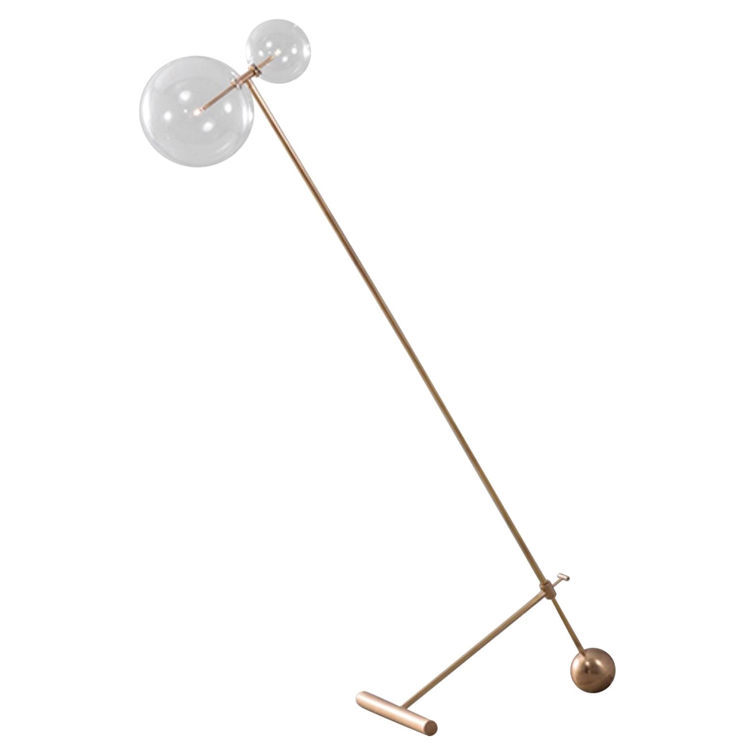 Zosia Contemporary Brass Floor Lamp by Schwung For Sale
