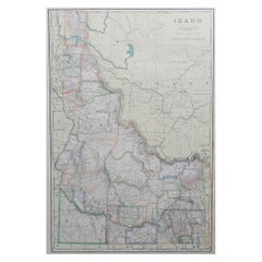 Large Original Antique Map of Idaho, USA, C.1900