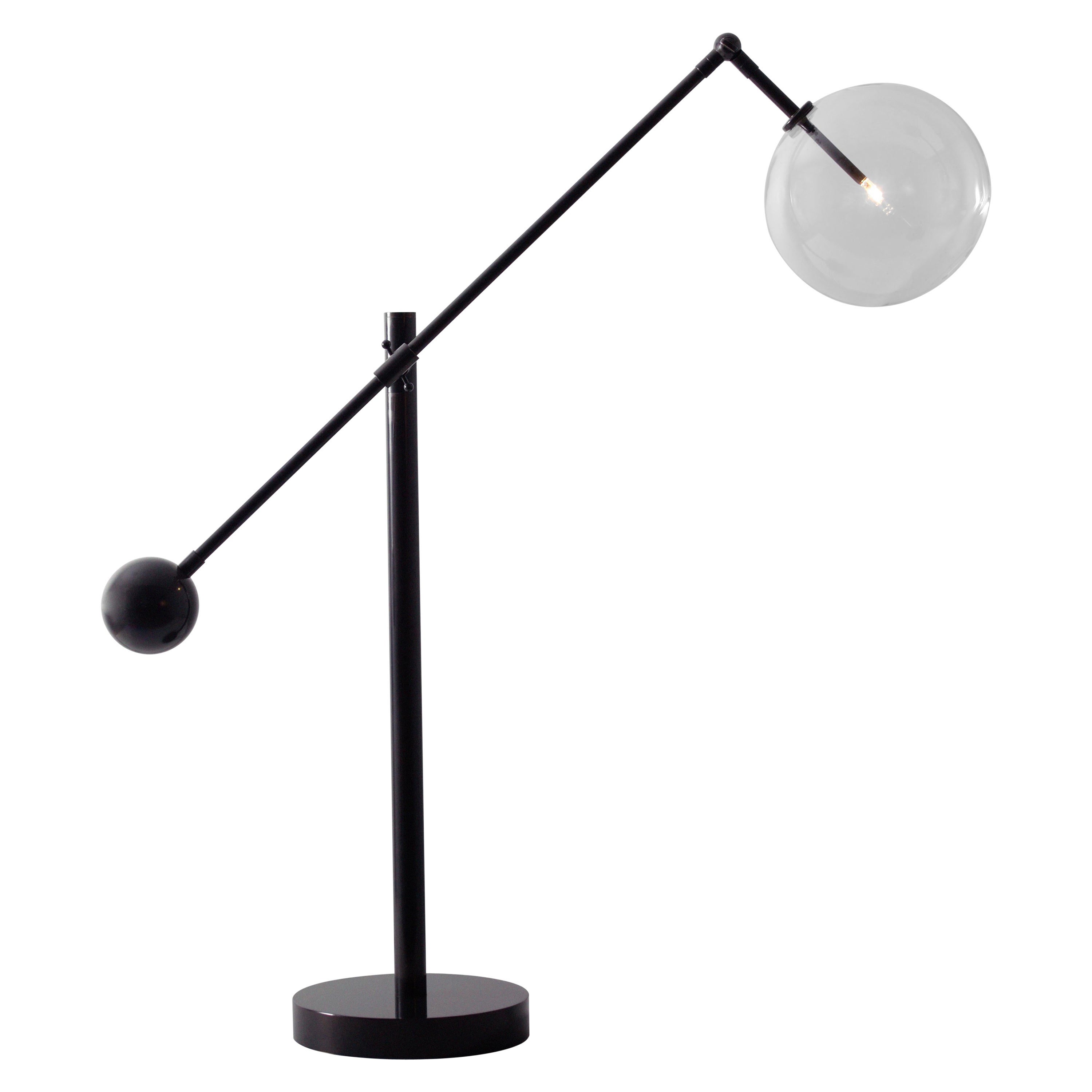 Milan Black Gunmetal Table Lamp by Schwung For Sale