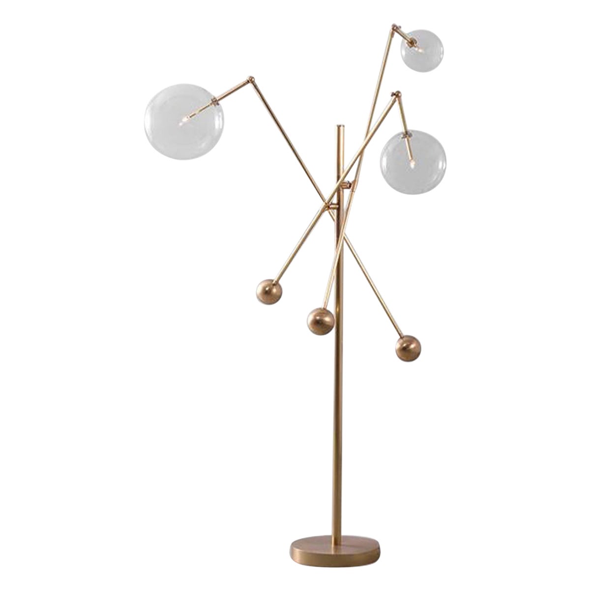 Milan 3 Arms Polished Nickel Floor Lamp by Schwung