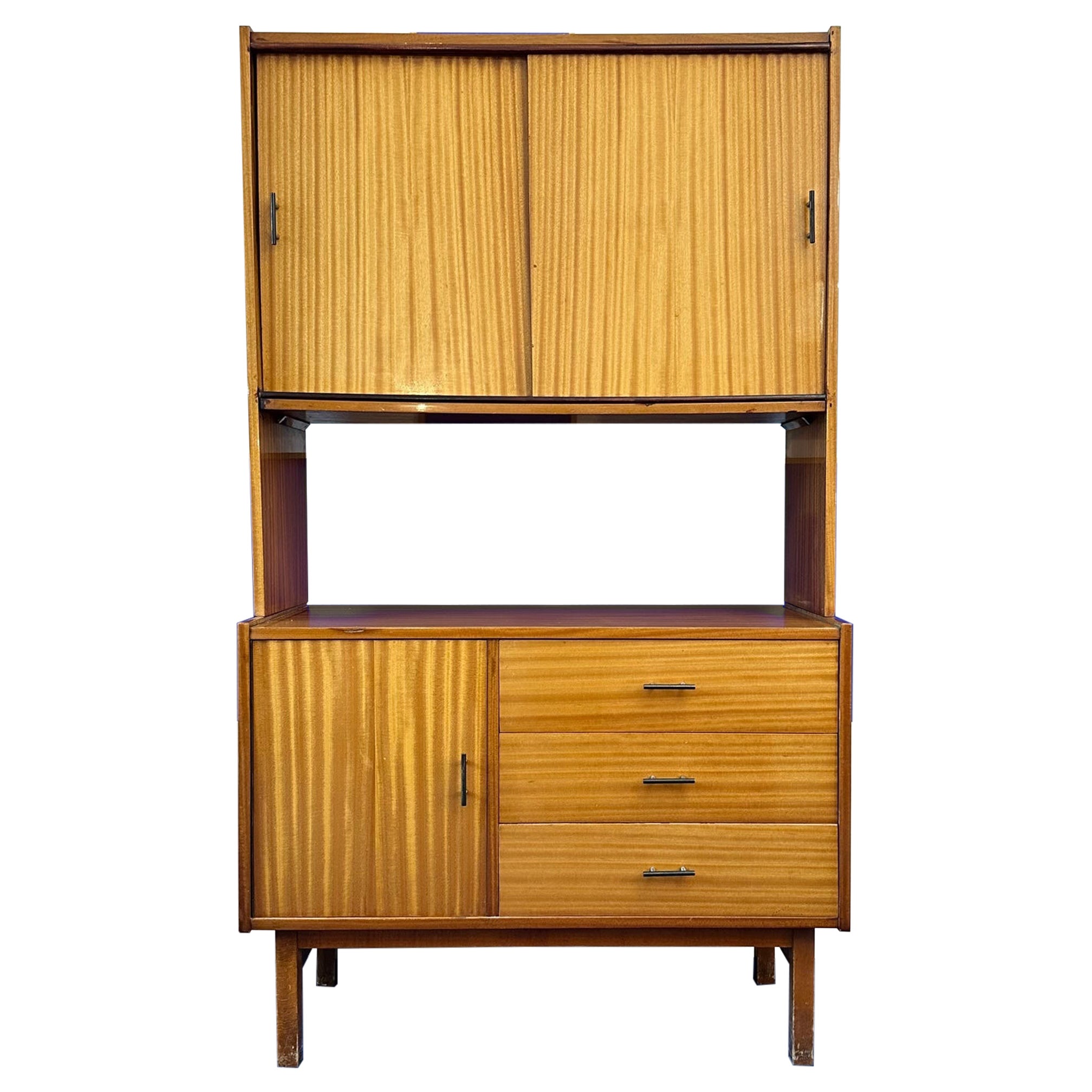 Shelf Storage Furniture from the 60s in Wood Vintage Sideboard For Sale