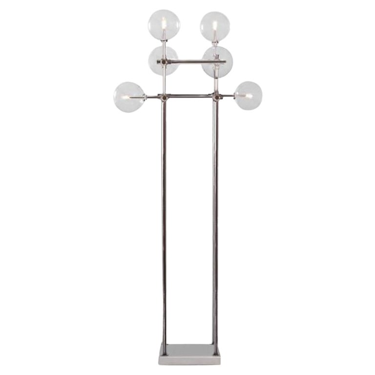 Soap 6 Polished Nickel Floor Lamp by Schwung For Sale