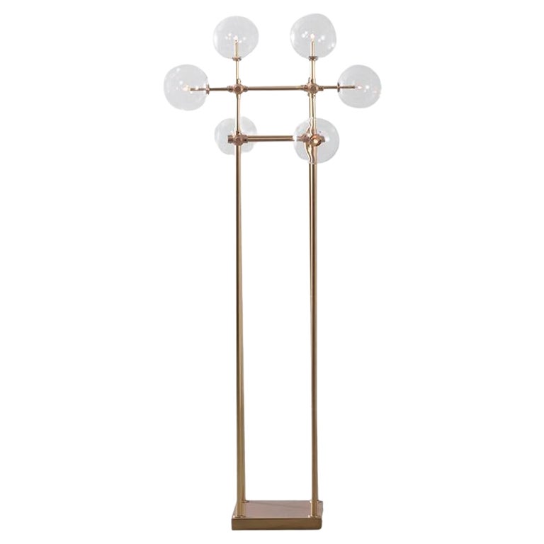 Soap 6 Brass Floor Lamp by Schwung For Sale