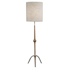 Tripod Cherry Wood Floor Lamp, 1950s