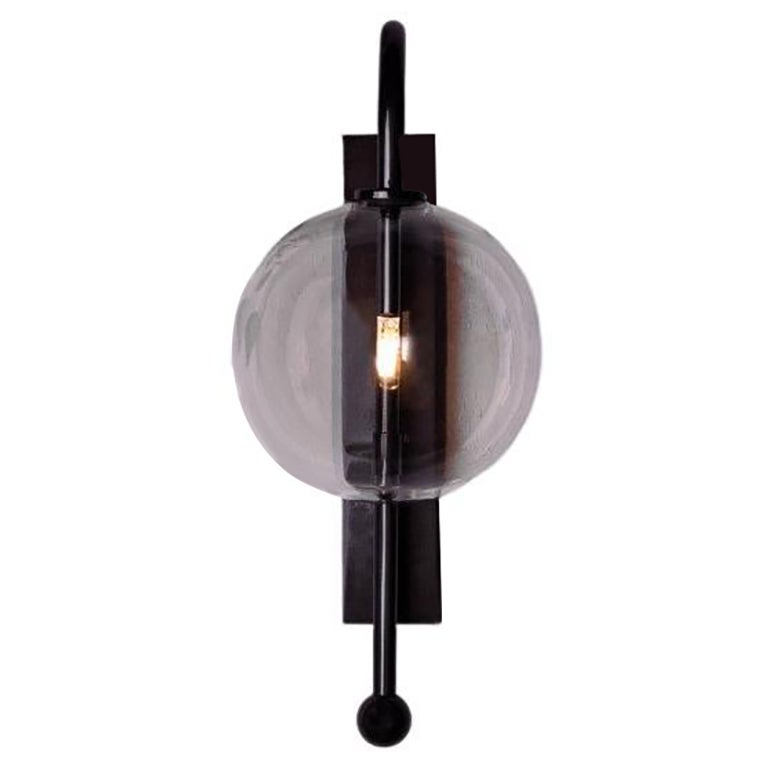 Naples Black Gunmetal Wall Sconce by Schwung For Sale