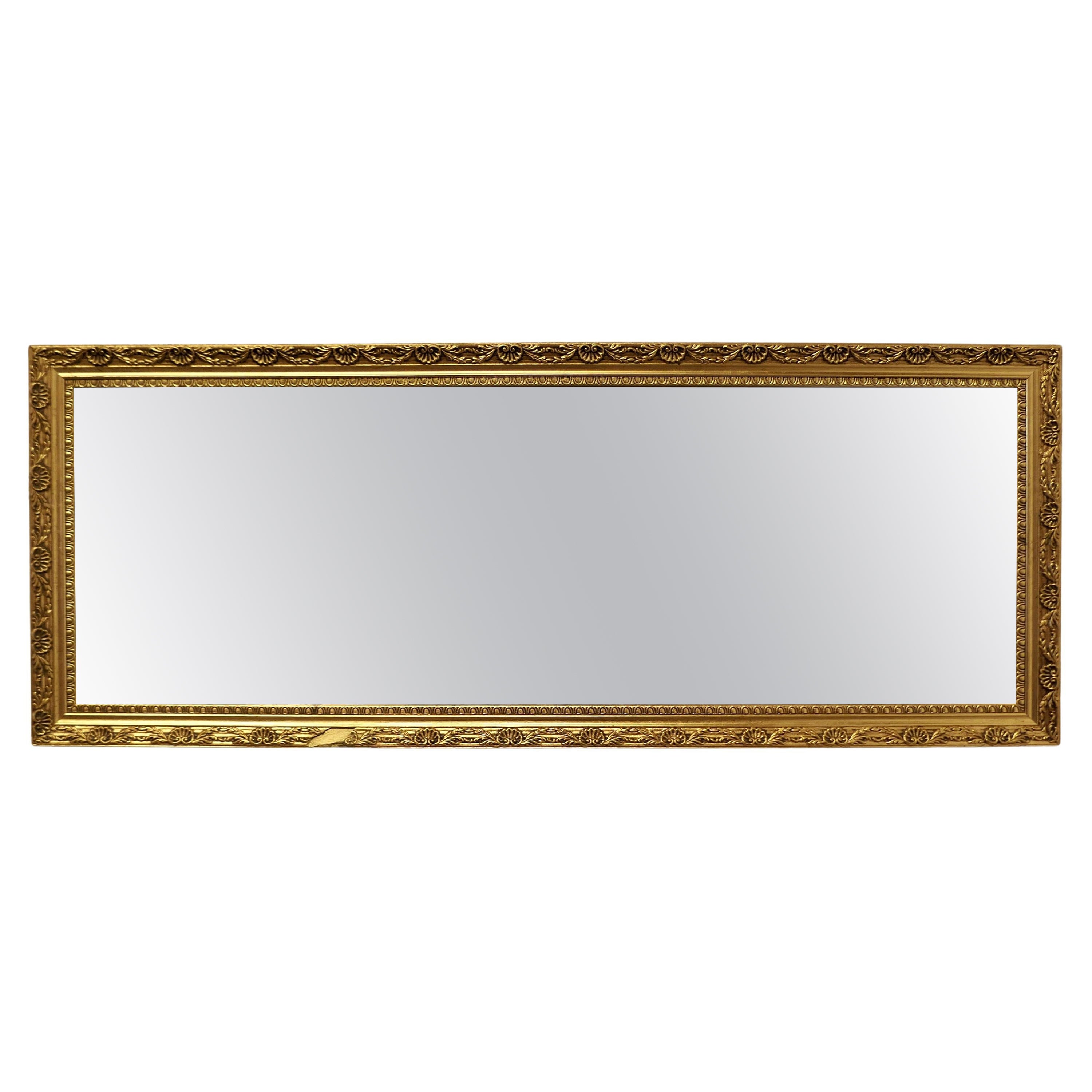 Gilt Frame Long Wall Mirror This is a Charming and Elegant Piece For Sale