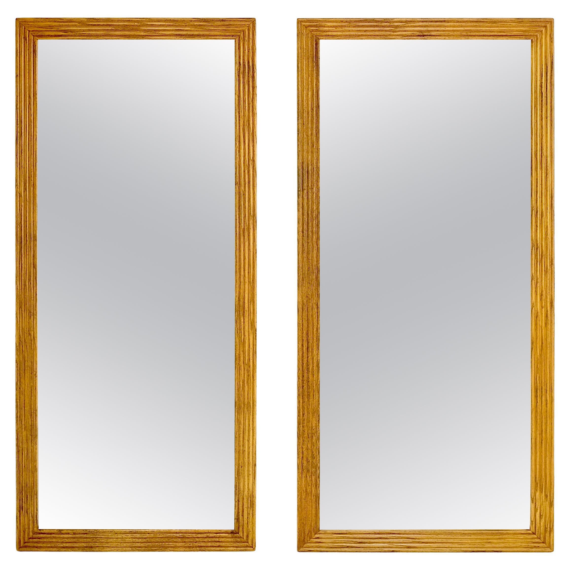 Pair of Mid Century Modern Rectangle Wall Mirrors by Henredon Mint!