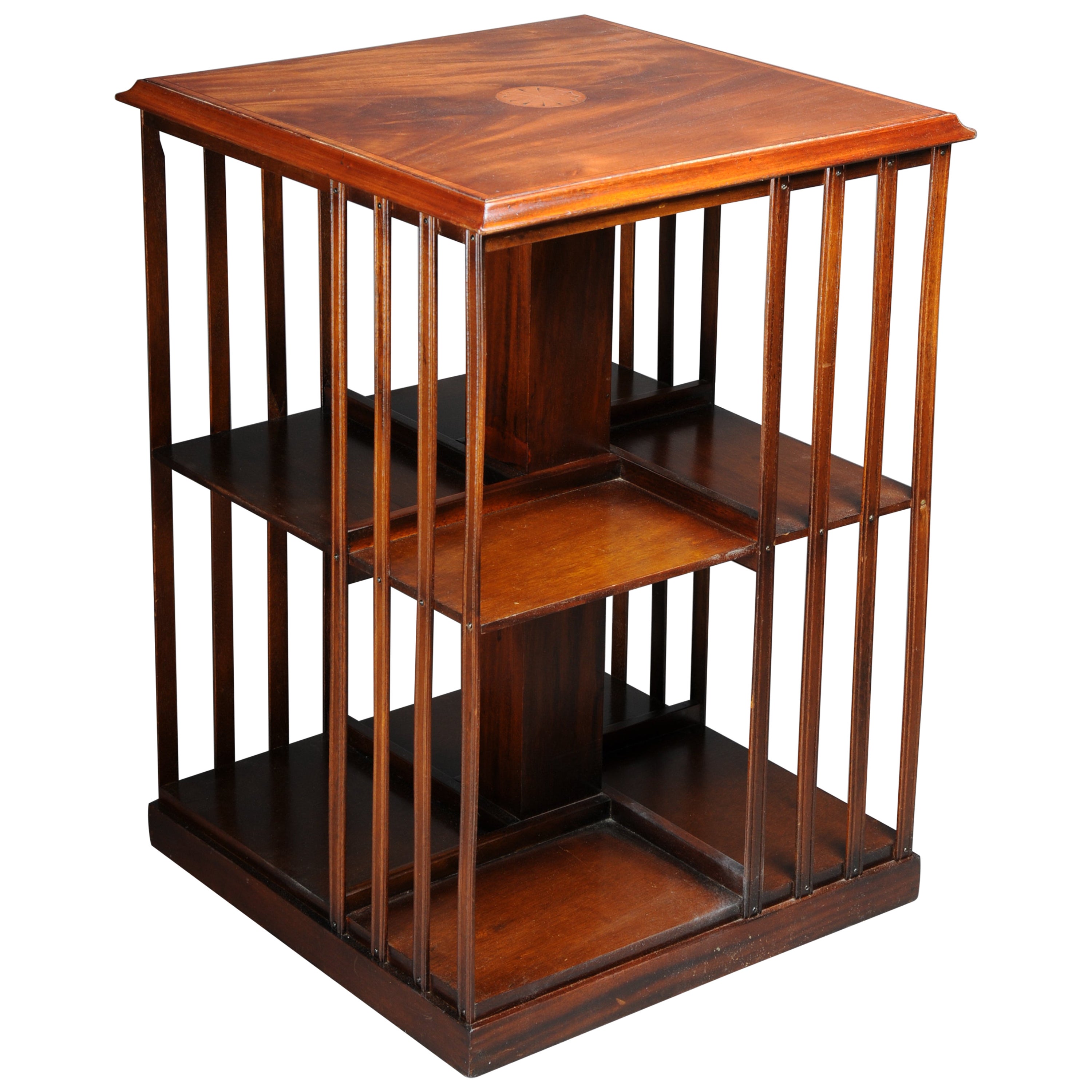 English Style Rondell Revolving Bookcase/ Shelf Stained Mahogany For Sale