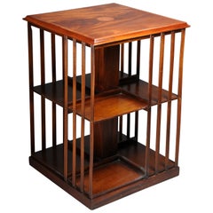 English Style Rondell Revolving Bookcase/ Shelf Stained Mahogany