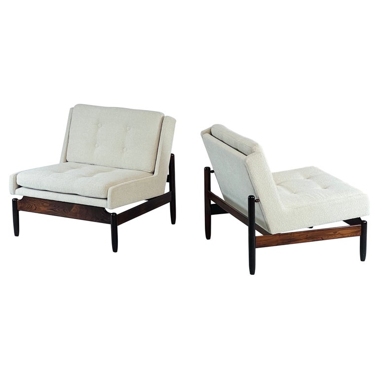 Móveis Cantù designer Jabour Mauad Pair of solid rosewood lounge