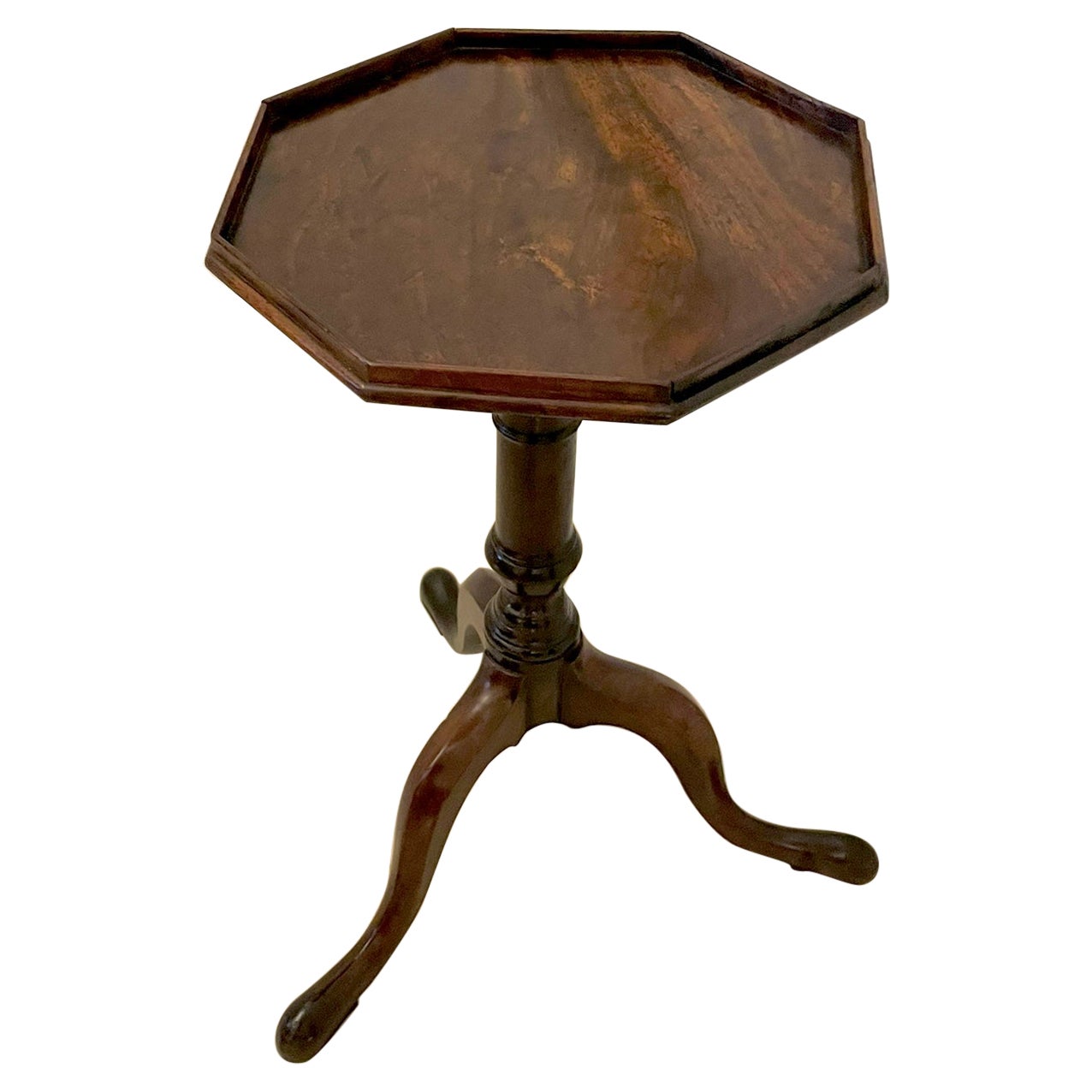 Original 18th Century Antique George III Quality Figured Mahogany Kettle Stand