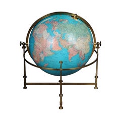Vintage XXL Globe with Lighting from the Publishing House JRO Munich from the 1960s