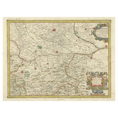 Antique Map of the Region of Pavia, Lodi, Novara, Tortona & Alessandria, Italy