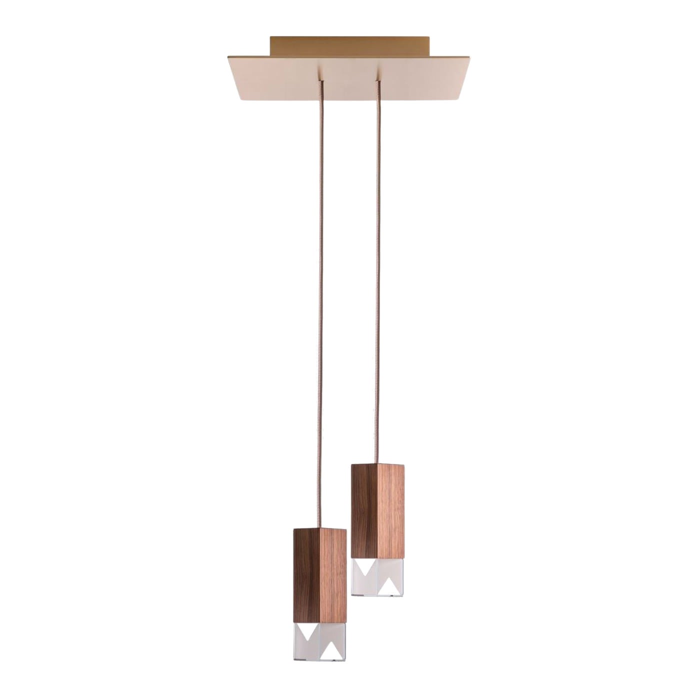 Lamp One Wood Duet Chandelier by Formaminima