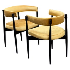 Pair of Italian Golden Yellow Mid-Century Armchairs by Fratelli Reguitti, 1950s
