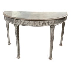 Gustavian Neo-Classical Painted Demi-Lune