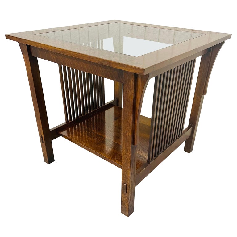 Vintage Stickley Oak Mission Style Side Table For Sale at 1stDibs