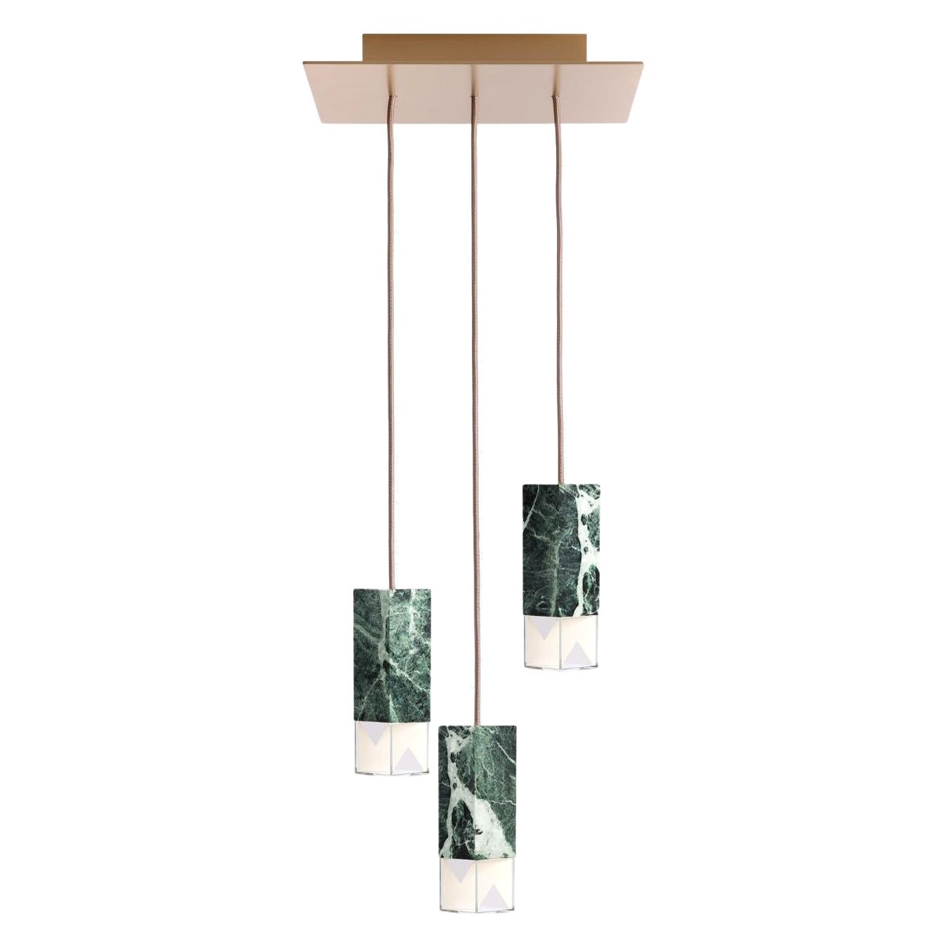 Lamp One Green Trio Chandelier by Formaminima For Sale