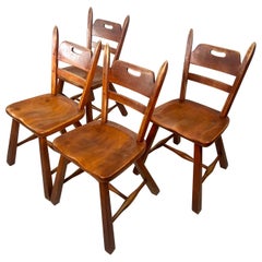 Cushman Vermont Rock Maple Dining Chairs Designed by Herman DeVries, Set of 4
