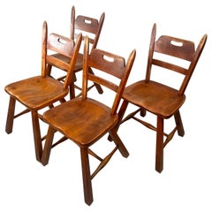 Vintage Cushman Vermont Rock Maple Dining Chairs Designed by Herman DeVries, Set of 4