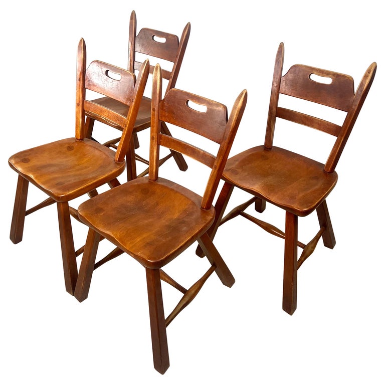 Cushman Vermont Rock Maple Dining Chairs Designed by Herman DeVries